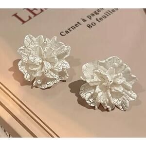 Pearlized Acrylic Flower Petal Earrings